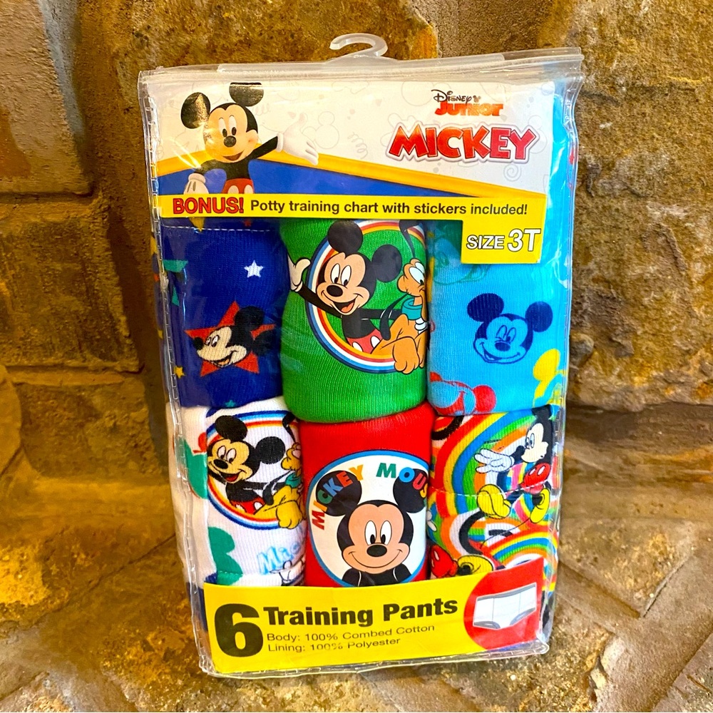New Mickey toddler boys training underwear Size 3T (Pack of 6)